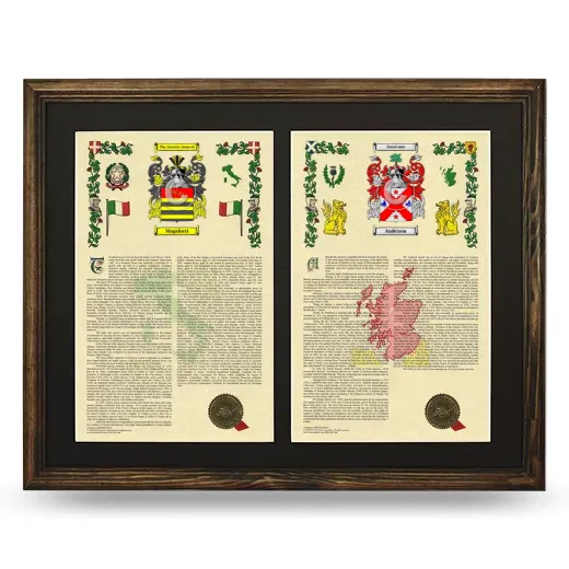 Double Armorial History Framed- Brown