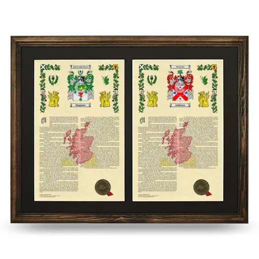 Double Armorial History Framed- Brown