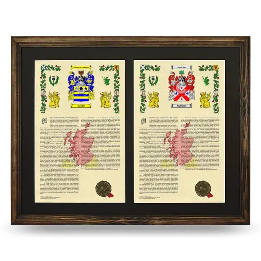 Double Armorial History Framed- Brown