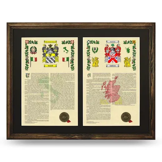 Double Armorial History Framed- Brown