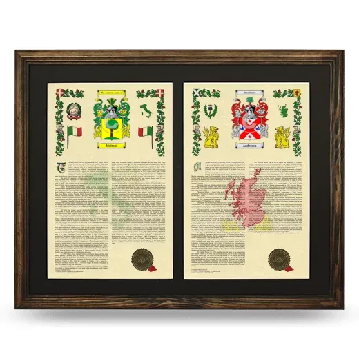 Double Armorial History Framed- Brown