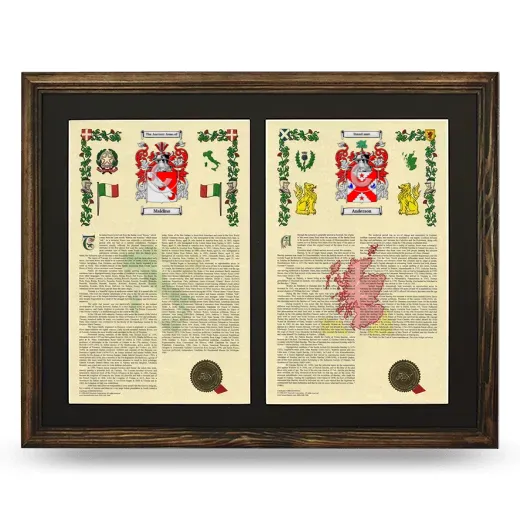 Double Armorial History Framed- Brown