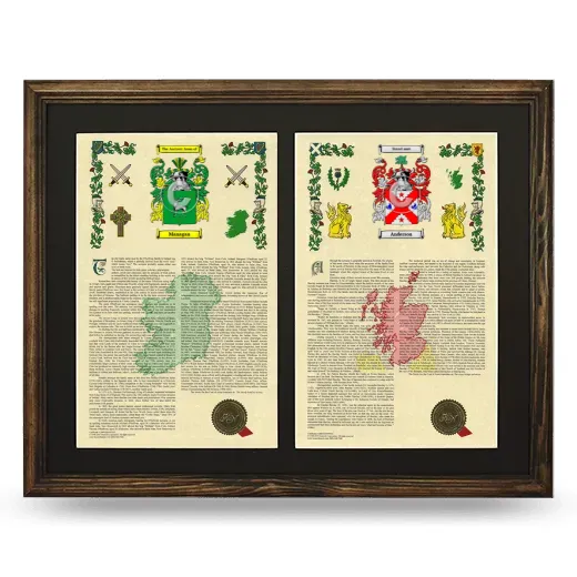 Double Armorial History Framed- Brown