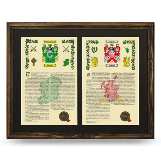 Double Armorial History Framed- Brown