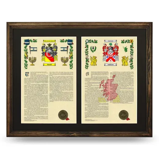 Double Armorial History Framed- Brown