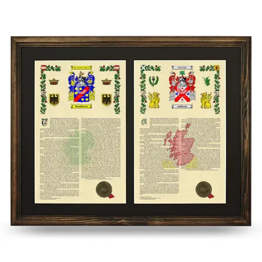 Double Armorial History Framed- Brown