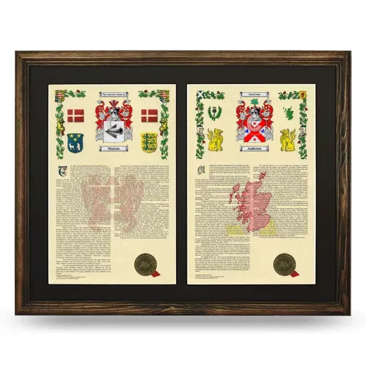 Double Armorial History Framed- Brown