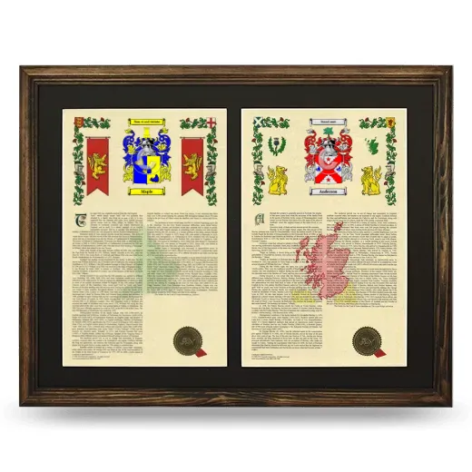 Double Armorial History Framed- Brown