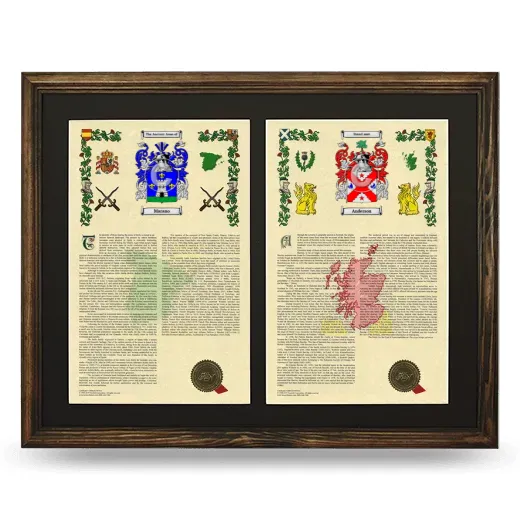 Double Armorial History Framed- Brown