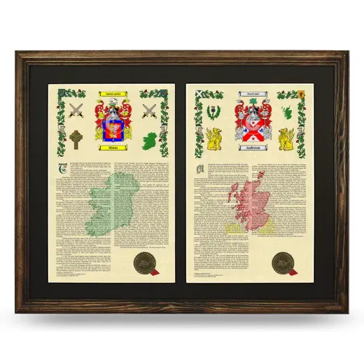 Double Armorial History Framed- Brown