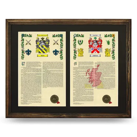 Double Armorial History Framed- Brown