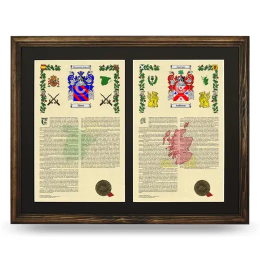 Double Armorial History Framed- Brown