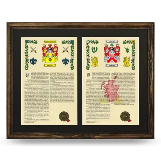 Double Armorial History Framed- Brown