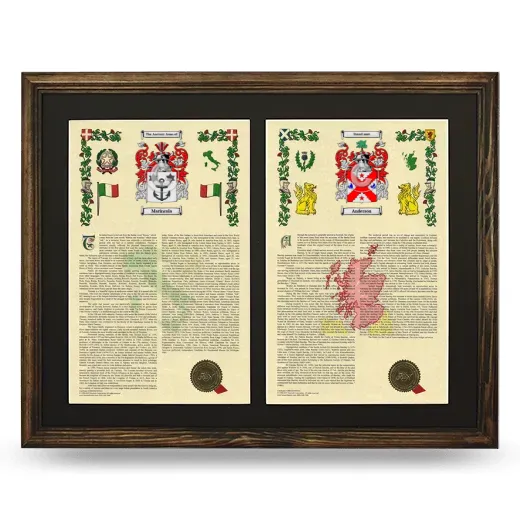 Double Armorial History Framed- Brown
