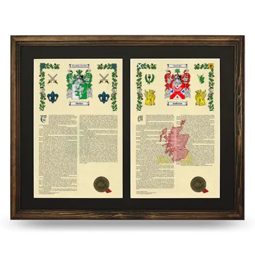 Double Armorial History Framed- Brown