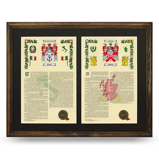 Double Armorial History Framed- Brown