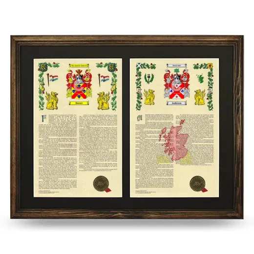 Double Armorial History Framed- Brown