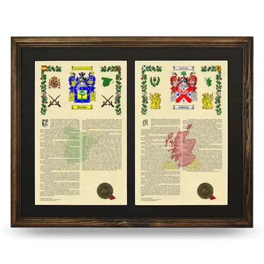 Double Armorial History Framed- Brown