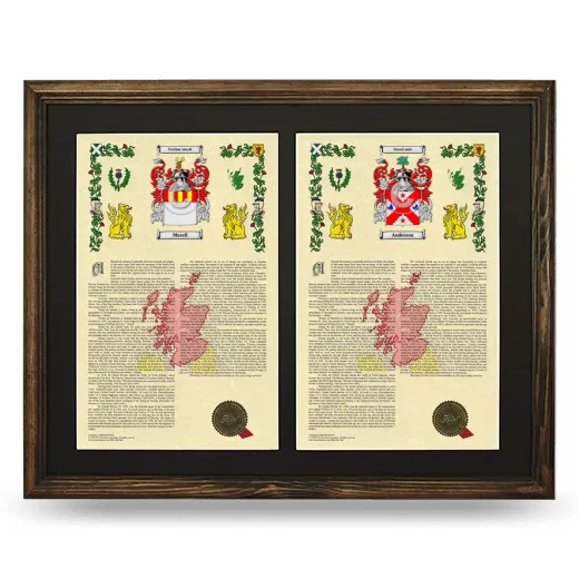 Double Armorial History Framed- Brown