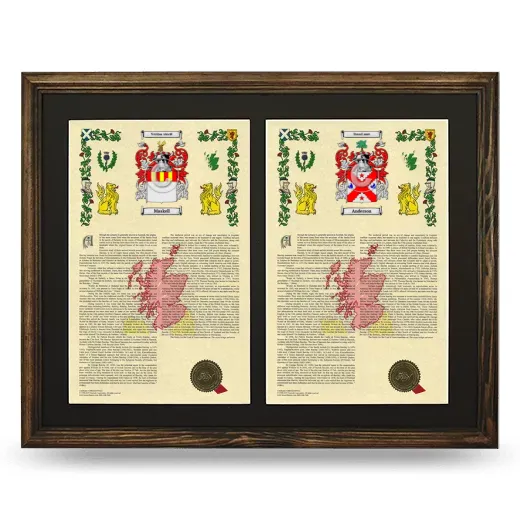 Double Armorial History Framed- Brown