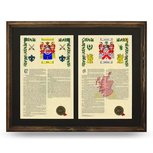 Double Armorial History Framed- Brown