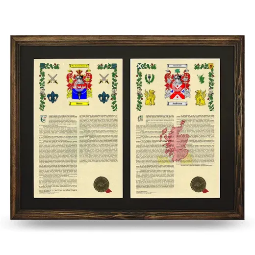 Double Armorial History Framed- Brown