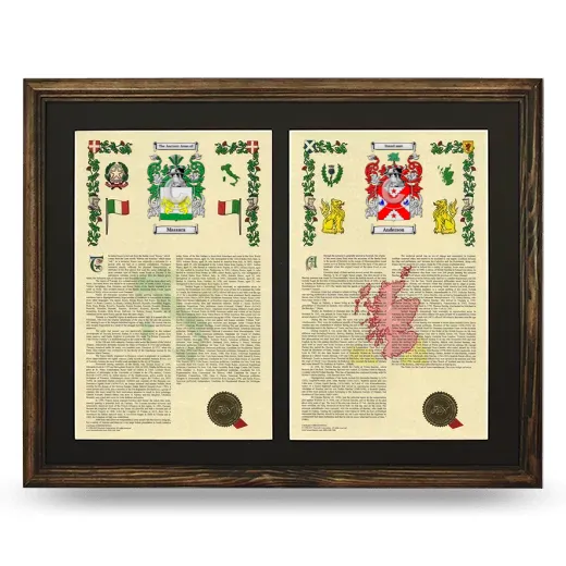Double Armorial History Framed- Brown
