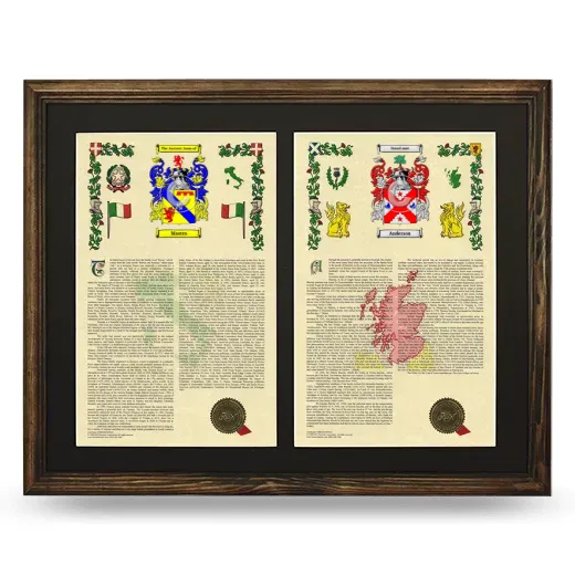 Double Armorial History Framed- Brown