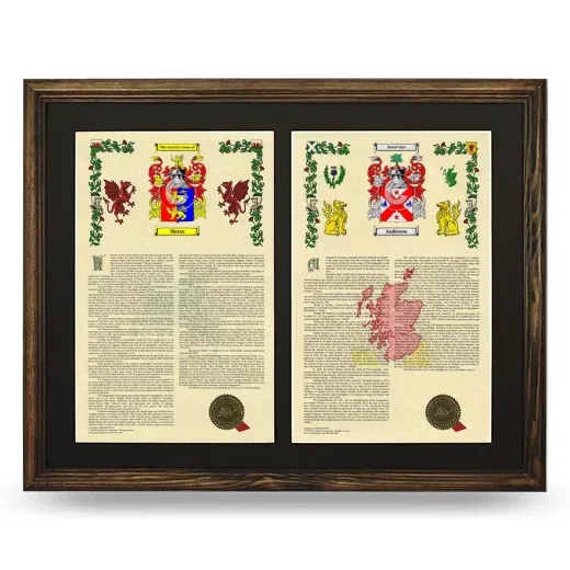 Double Armorial History Framed- Brown