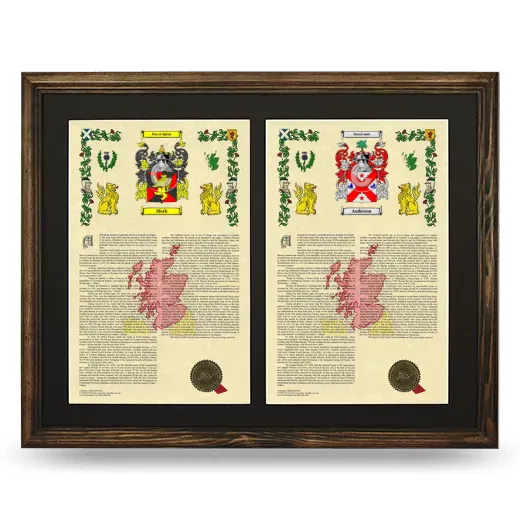 Double Armorial History Framed- Brown