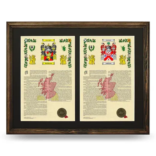 Double Armorial History Framed- Brown