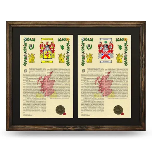 Double Armorial History Framed- Brown