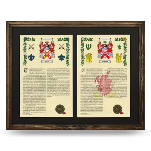 Double Armorial History Framed- Brown