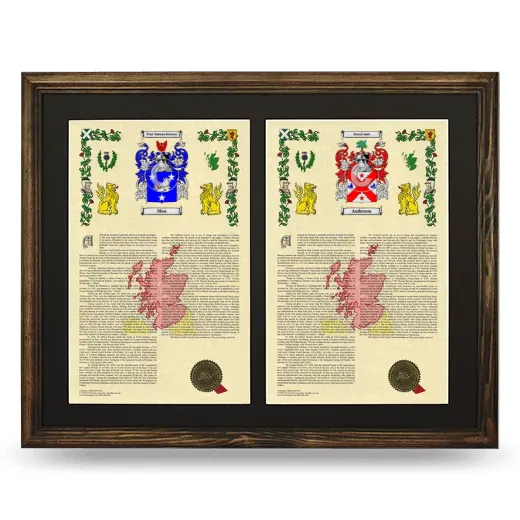 Double Armorial History Framed- Brown
