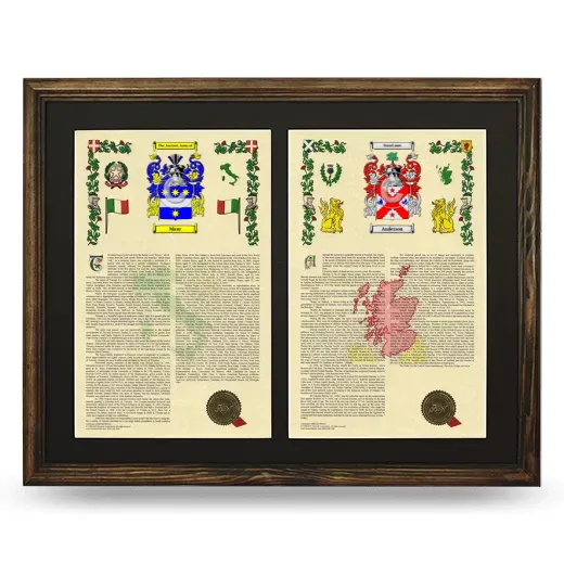 Double Armorial History Framed- Brown