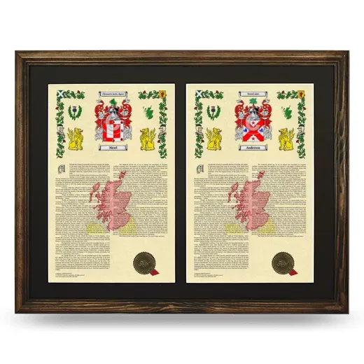 Double Armorial History Framed- Brown