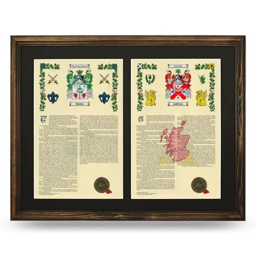 Double Armorial History Framed- Brown