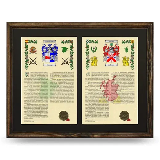 Double Armorial History Framed- Brown
