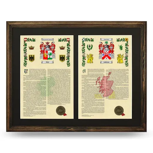 Double Armorial History Framed- Brown