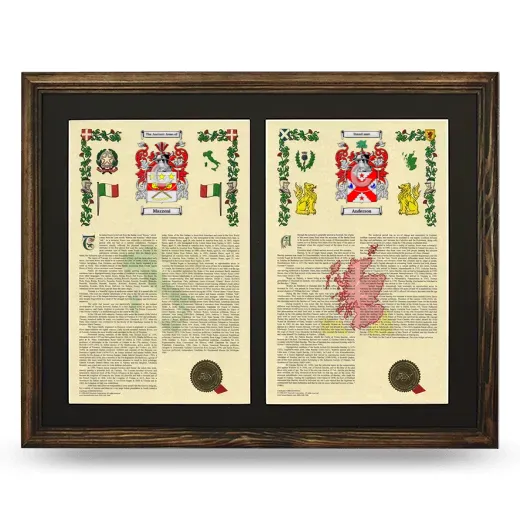 Double Armorial History Framed- Brown