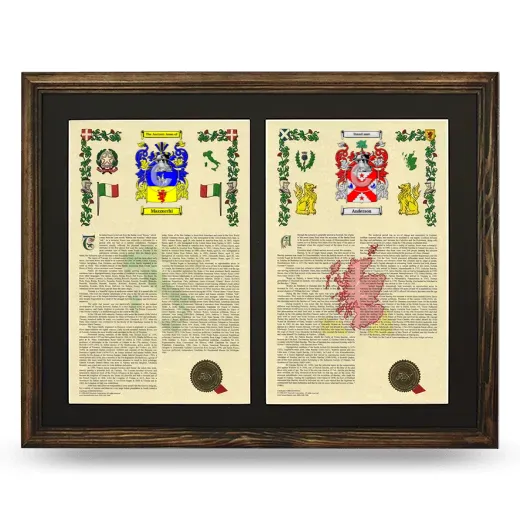 Double Armorial History Framed- Brown