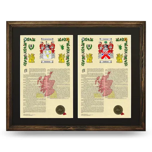 Double Armorial History Framed- Brown