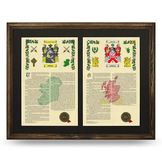 Double Armorial History Framed- Brown