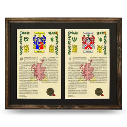 Double Armorial History Framed- Brown