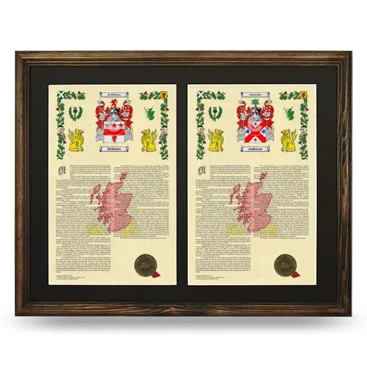 Double Armorial History Framed- Brown