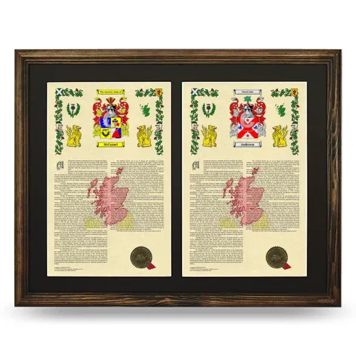 Double Armorial History Framed- Brown