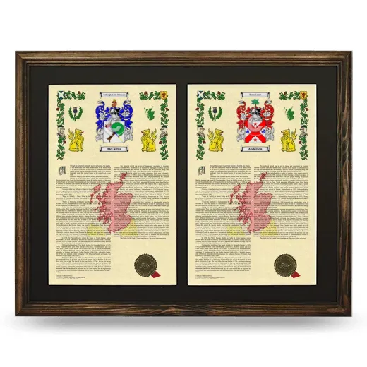 Double Armorial History Framed- Brown