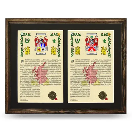 Double Armorial History Framed- Brown