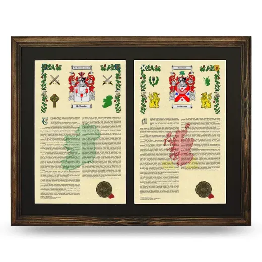 Double Armorial History Framed- Brown