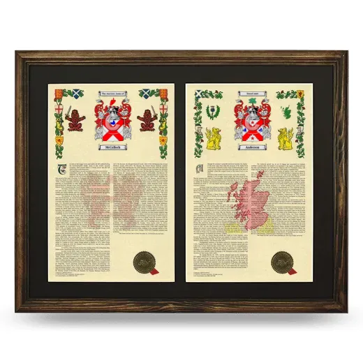 Double Armorial History Framed- Brown